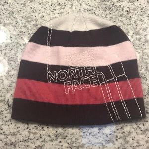 The North Face beanie striped winter hat